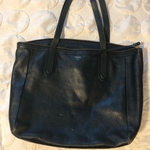 FOSSIL "Sydney Shopper" Dark Blue Tote